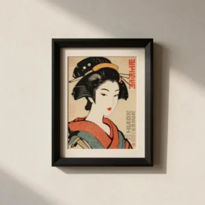 Neon Geisha Graphic Poster