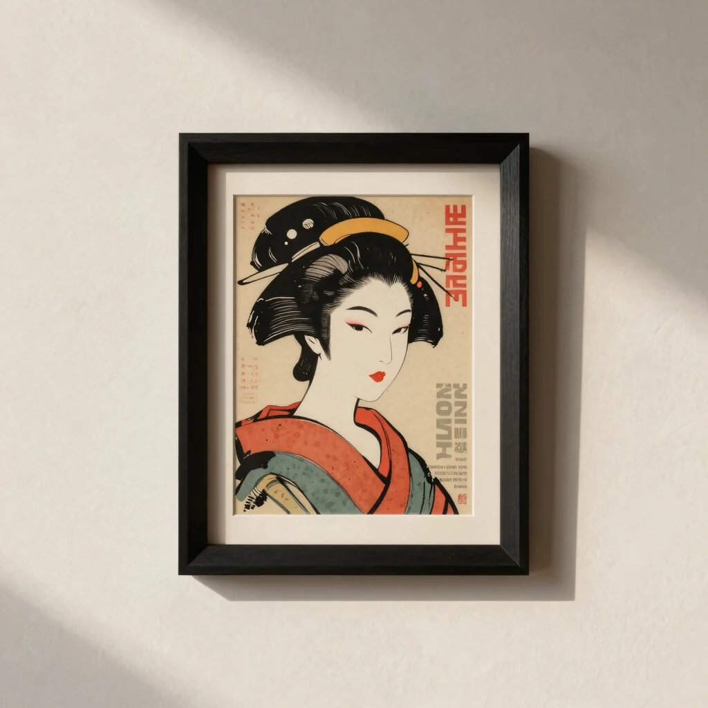 Neon Geisha Graphic Poster