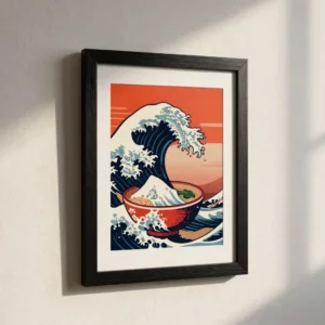 Ramen Waves Retro Graphic Art